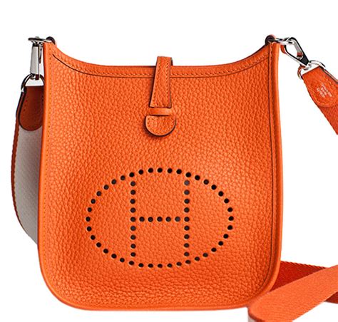 hermes orange bag clear|Hermes evelyne bag orange.